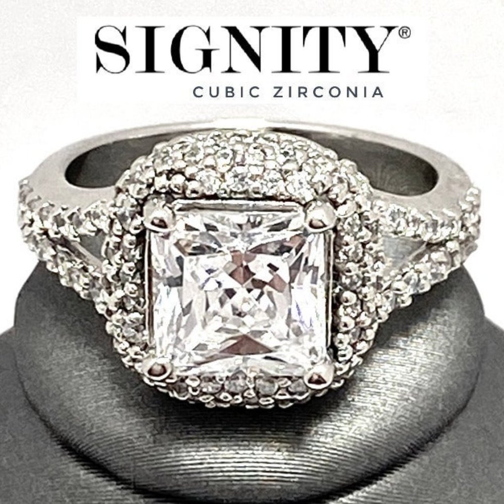 925 Sterling Silver, Signity Diamond CZ Ring
